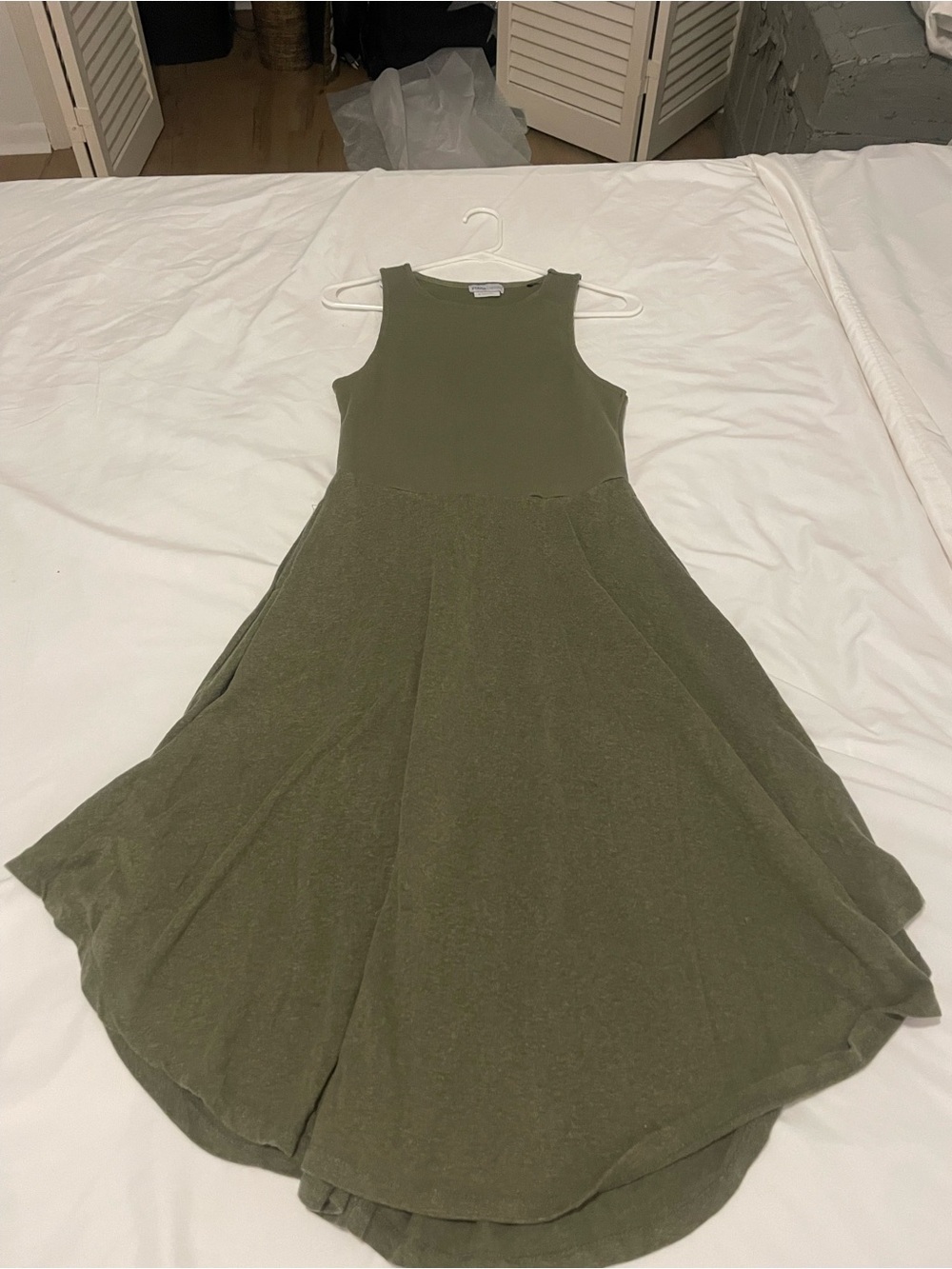 Prana Sleeveless Olive Green Flared Women's Dress